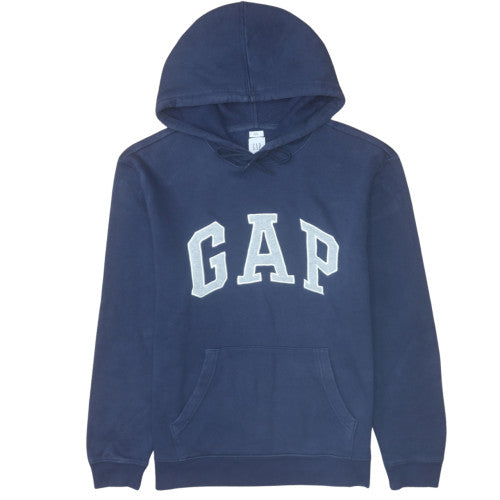 GAP Men's Blue Pullover Hoodie M Logo Fleece Sweatshirt
