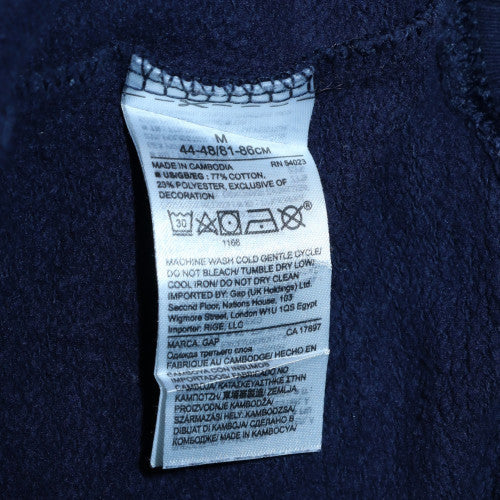 GAP Men's Blue Pullover Hoodie M Logo Fleece Sweatshirt