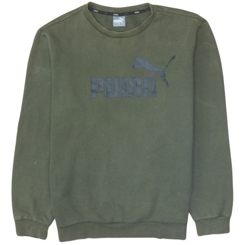 Puma Men's Green Crew Neck Pullover Sweatshirt Size L