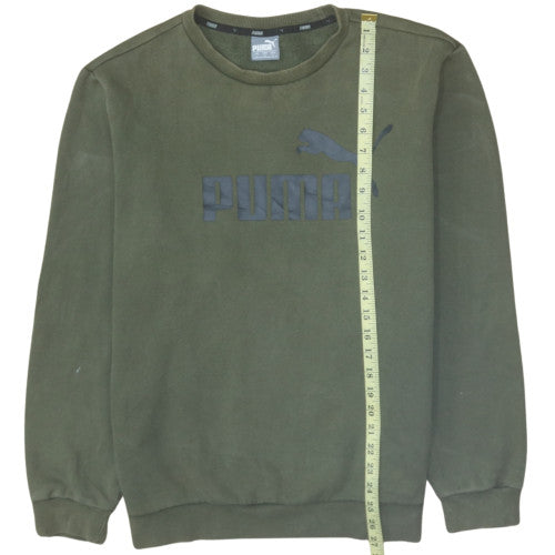 Puma Men's Green Crew Neck Pullover Sweatshirt Size L