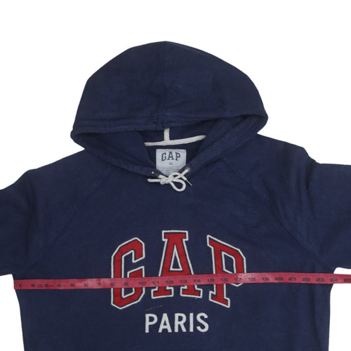 GAP Men's Blue Paris Pullover Hoodie XL Embroidered Logo Sweatshirt