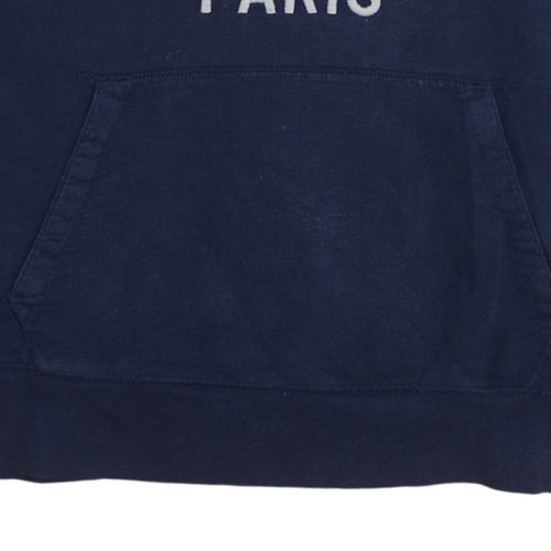 GAP Men's Blue Paris Pullover Hoodie XL Embroidered Logo Sweatshirt