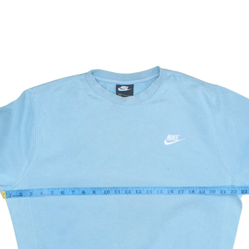 Nike Men Blue Crew Neck Pullover Sweatshirt S Regular Fit