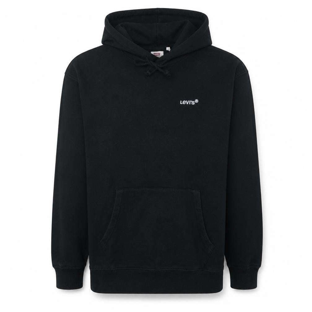 Front view of Levi's Men's Black XS Relaxed Fit Pullover Hoodie