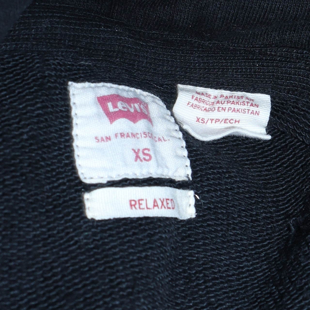 Levi's Men's Black XS Relaxed Fit Pullover Hoodie