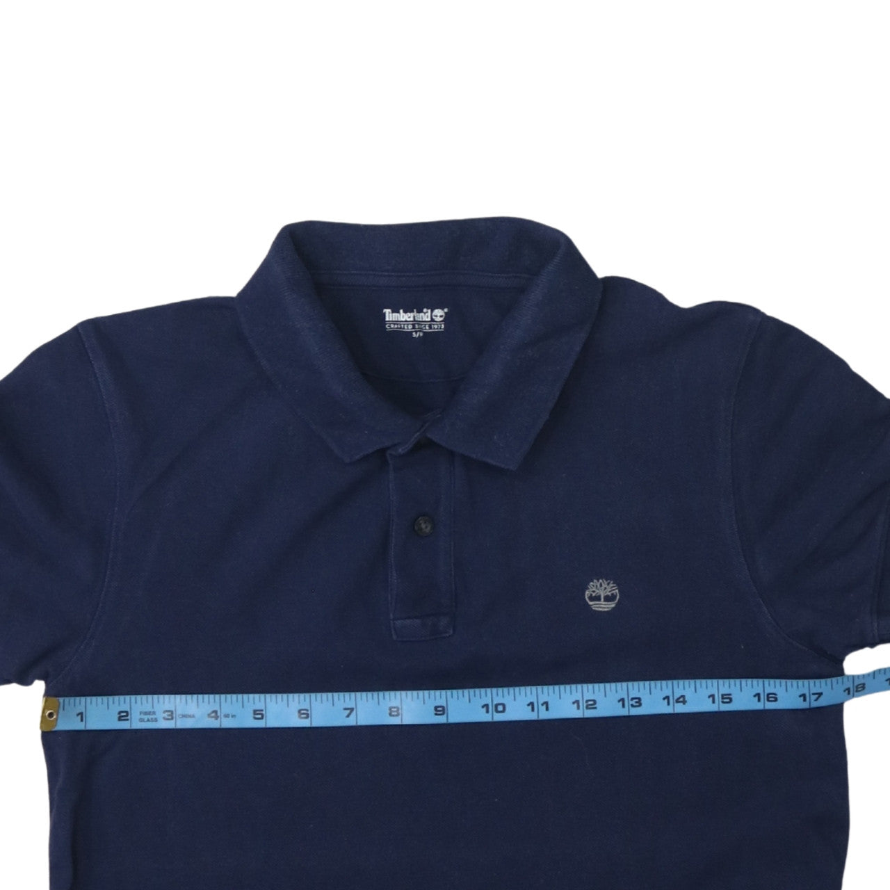 Timberland Men’s Blue Cotton Regular Fit Short Sleeve Polo Shirt S