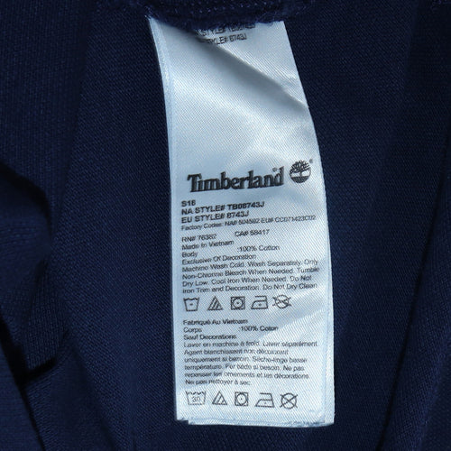 Timberland Men’s Blue Cotton Regular Fit Short Sleeve Polo Shirt S