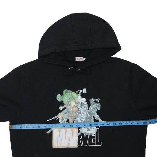 Marvel Men's Black XL Pullover Hoodie with Logo Graphic Print