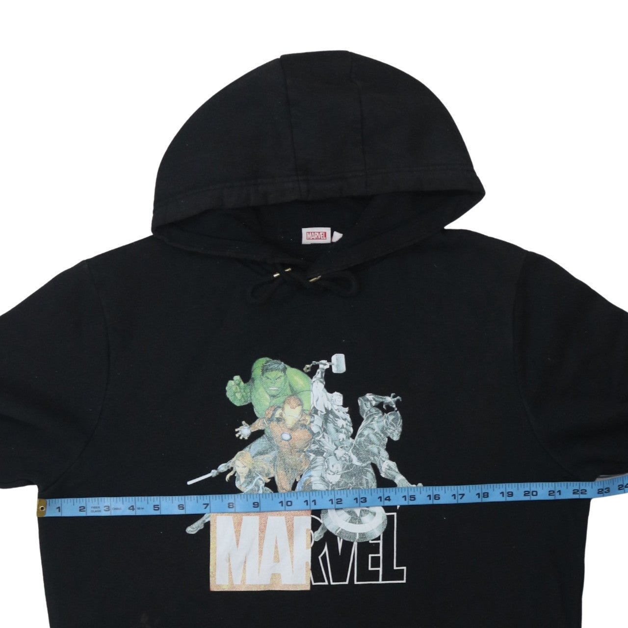 Marvel Men's Black XL Pullover Hoodie with Logo Graphic Print