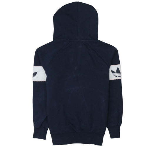 Adidas Womens Navy Blue 1/2 Zip Hooded Sweatshirt Size L