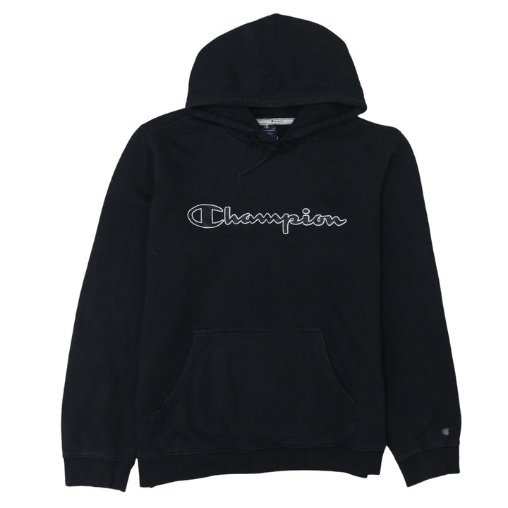 Champion Men's Black XL Pullover Hoodie with Logo Embroidery