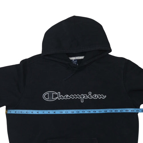Champion Men's Black XL Pullover Hoodie with Logo Embroidery