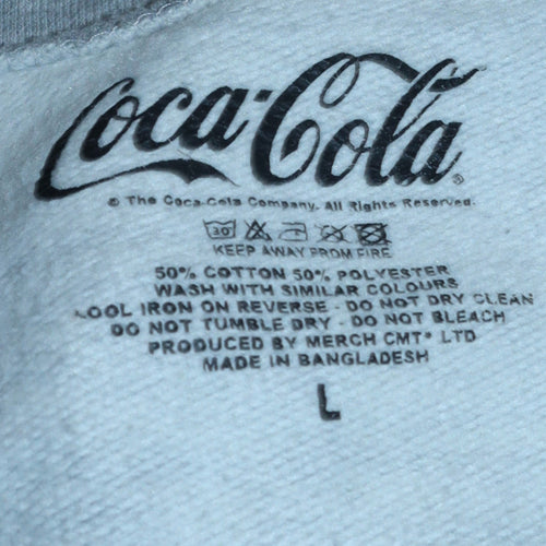 Coca-Cola Grey Women's L Sweatshirt Crew Neck Cotton Blend Pullover