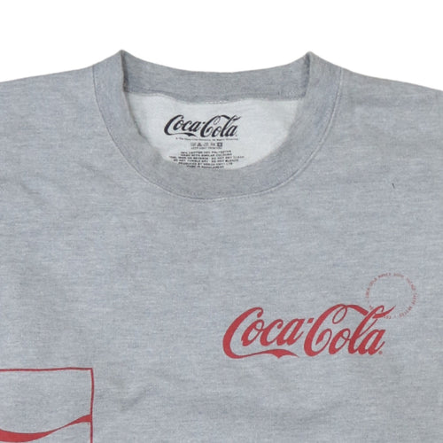 Coca-Cola Grey Women's L Sweatshirt Crew Neck Cotton Blend Pullover