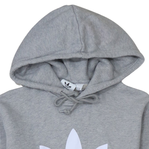 Adidas Mens Grey Pullover Hoodie XS Regular Fit Logo Sweatshirt