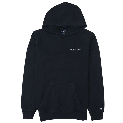 Champion Men’s Black Pullover Hoodie Small Logo Fleece Sweatshirt