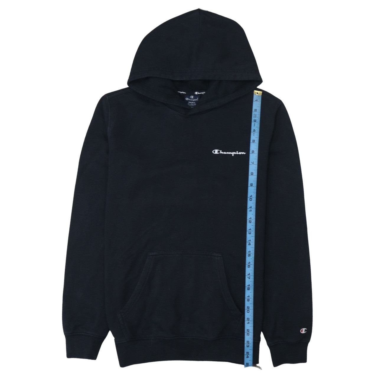 Champion Men’s Black Pullover Hoodie Small Logo Fleece Sweatshirt