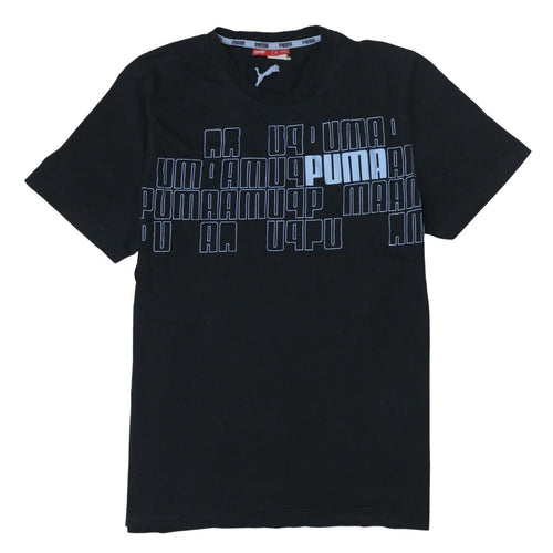 Puma Men's Black Large Graphic Print Sports T-Shirt