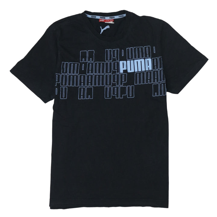 Puma Men's Black Large Graphic Print Sports T-Shirt