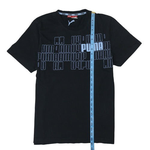 Puma Men's Black Large Graphic Print Sports T-Shirt
