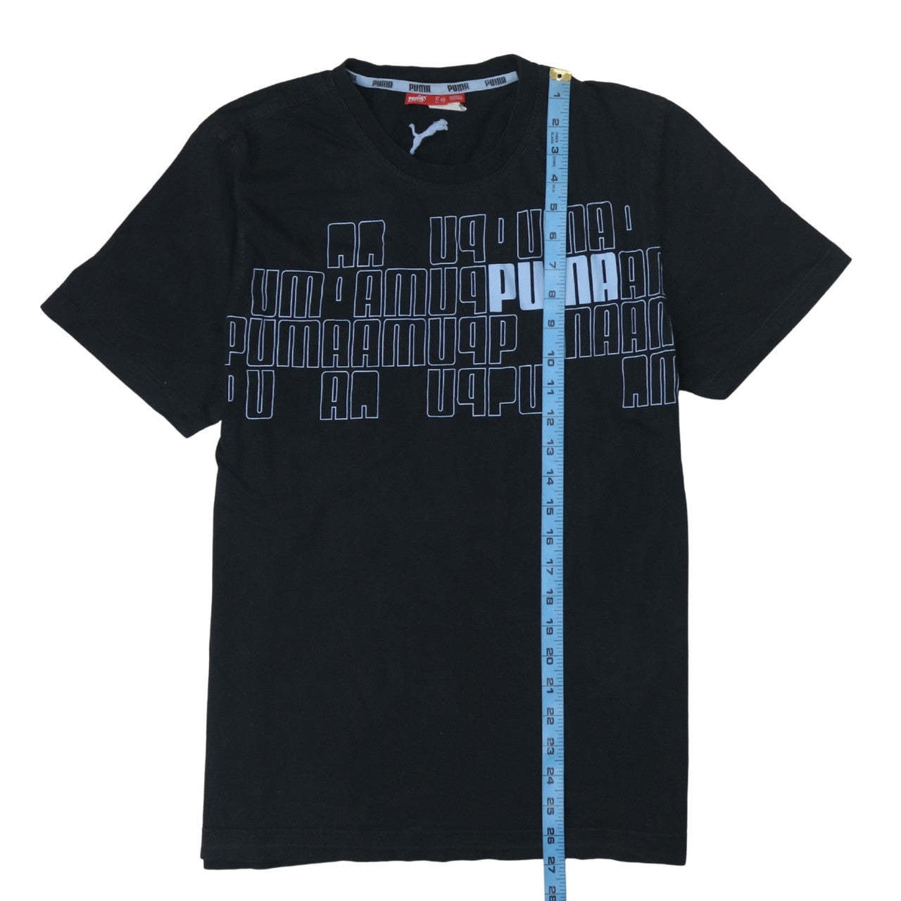 Puma Men's Black Large Graphic Print Sports T-Shirt