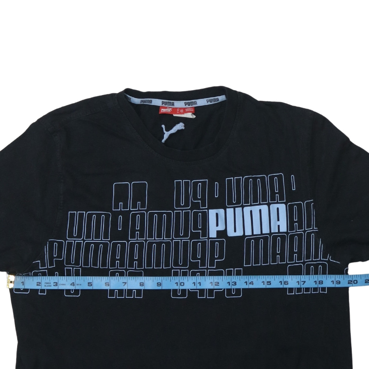 Puma Men's Black Large Graphic Print Sports T-Shirt