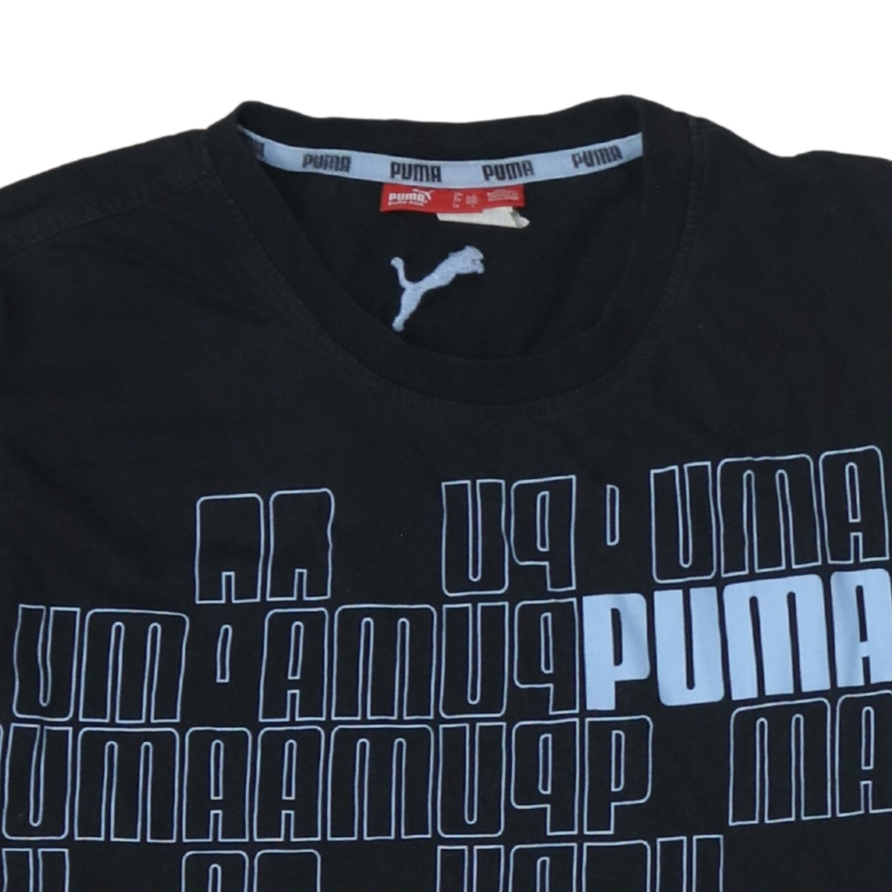 Puma Men's Black Large Graphic Print Sports T-Shirt