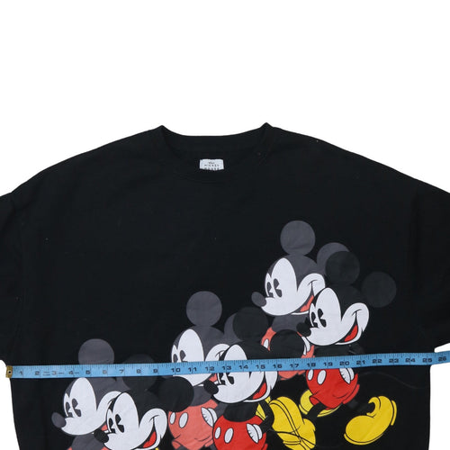 Disney Mickey Mouse Black Graphic Sweatshirt Women M Pullover Casual