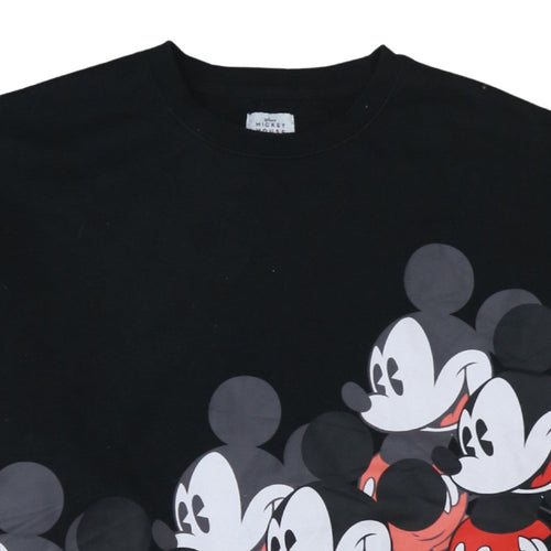 Disney Mickey Mouse Black Graphic Sweatshirt Women M Pullover Casual