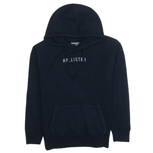 Hollister Men's Blue Pullover Hoodie XS Fleece Embroidered Logo