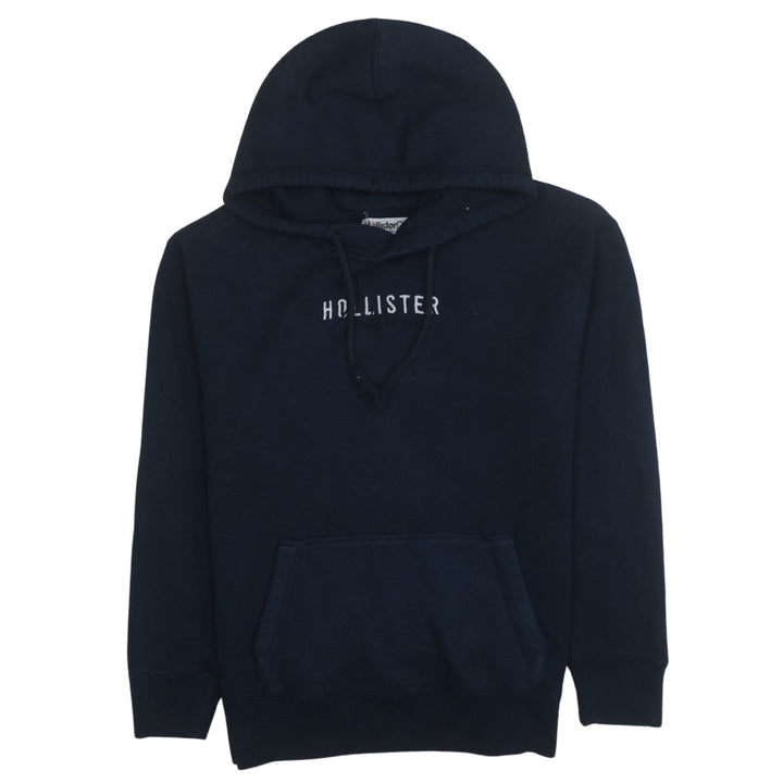 Hollister Men's Blue Pullover Hoodie XS Fleece Embroidered Logo
