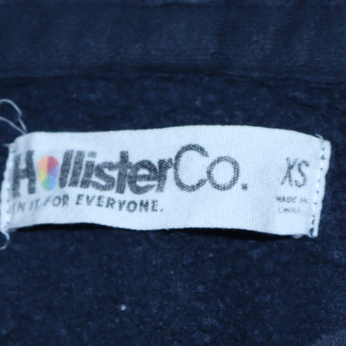 Hollister Men's Blue Pullover Hoodie XS Fleece Embroidered Logo
