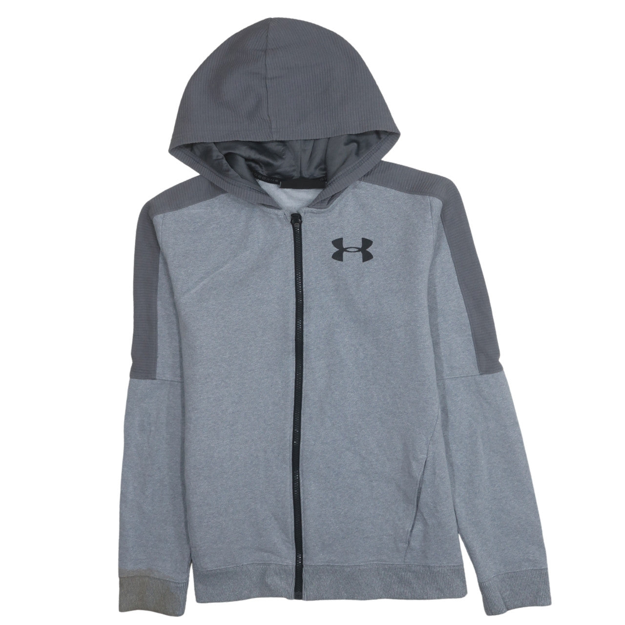 Under Armour Teens Grey Full Zip Hoodie L Relaxed Fit ColdGear