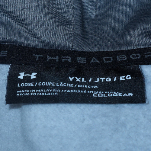 Under Armour Teens Grey Full Zip Hoodie L Relaxed Fit ColdGear