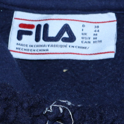 FILA Men's Blue Fleece Pullover Hoodie Size M Logo Sportswear