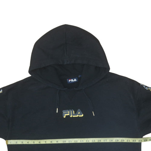 Fila Men's Black Pullover Hoodie L Logo Fleece Sportswear