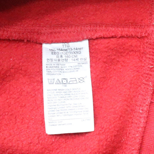 GAP Kids Boys Red XXL Pullover Hoodie Cotton Fleece Casual Sweatshirt