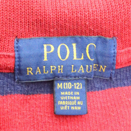 Polo Ralph Lauren Teens Red Blue Striped 1/4 Zip Sweatshirt M