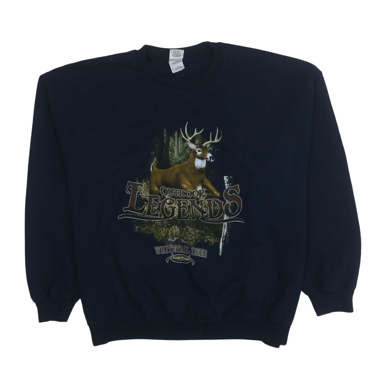 Gildan Heavy Blend Womens Navy XL Pullover Sweatshirt Deer Graphic