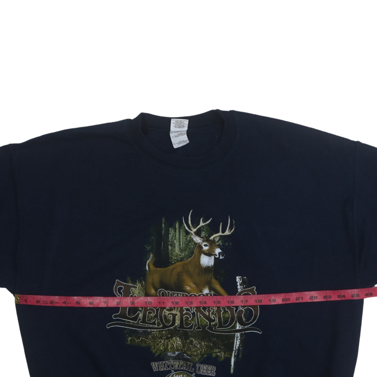 Gildan Heavy Blend Womens Navy XL Pullover Sweatshirt Deer Graphic