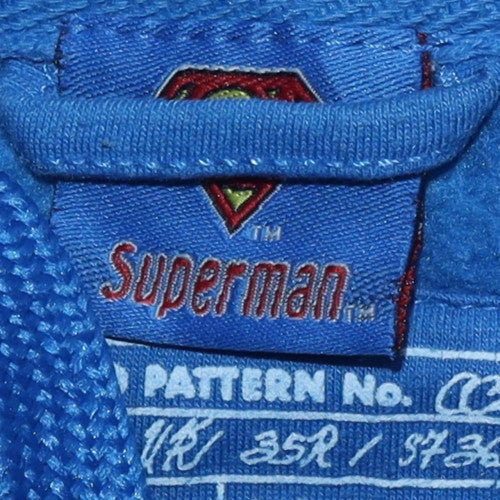 Superman Men Blue Pullover Hoodie Medium Graphic Fleece Sweatshirt