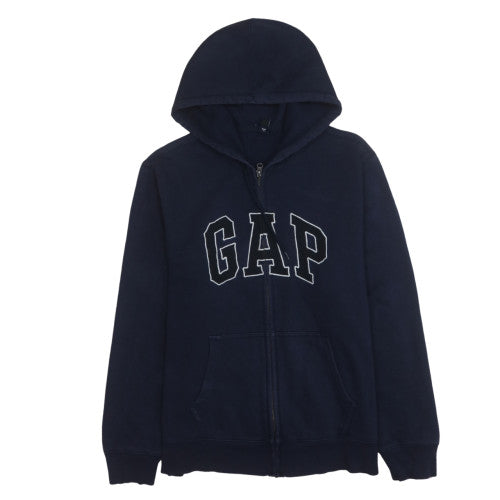 GAP Men's Blue Full Zip Hoodie Size L Cotton Fleece Logo