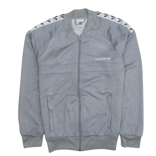 Adidas Mens Grey Full Zip Sweatshirt Small Logo Sports Jacket