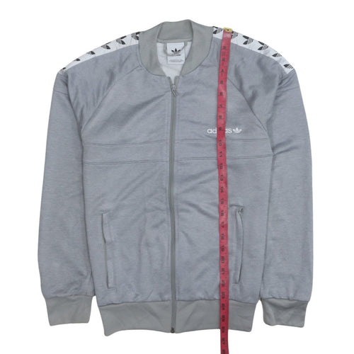 Adidas Mens Grey Full Zip Sweatshirt Small Logo Sports Jacket