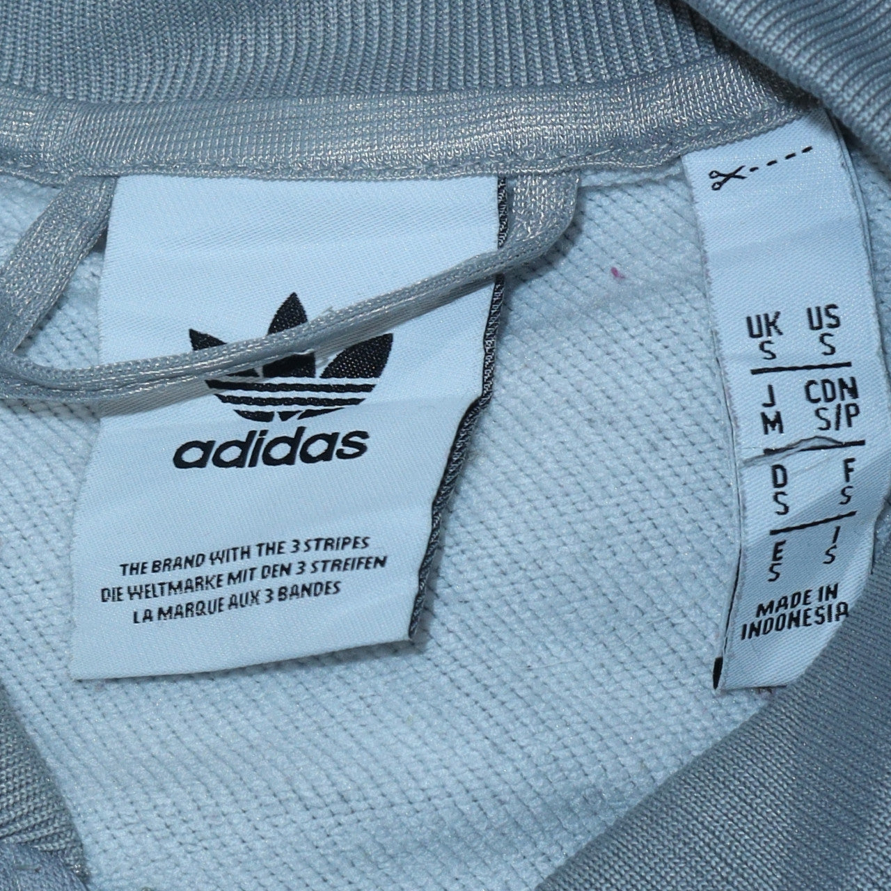 Adidas Mens Grey Full Zip Sweatshirt Small Logo Sports Jacket