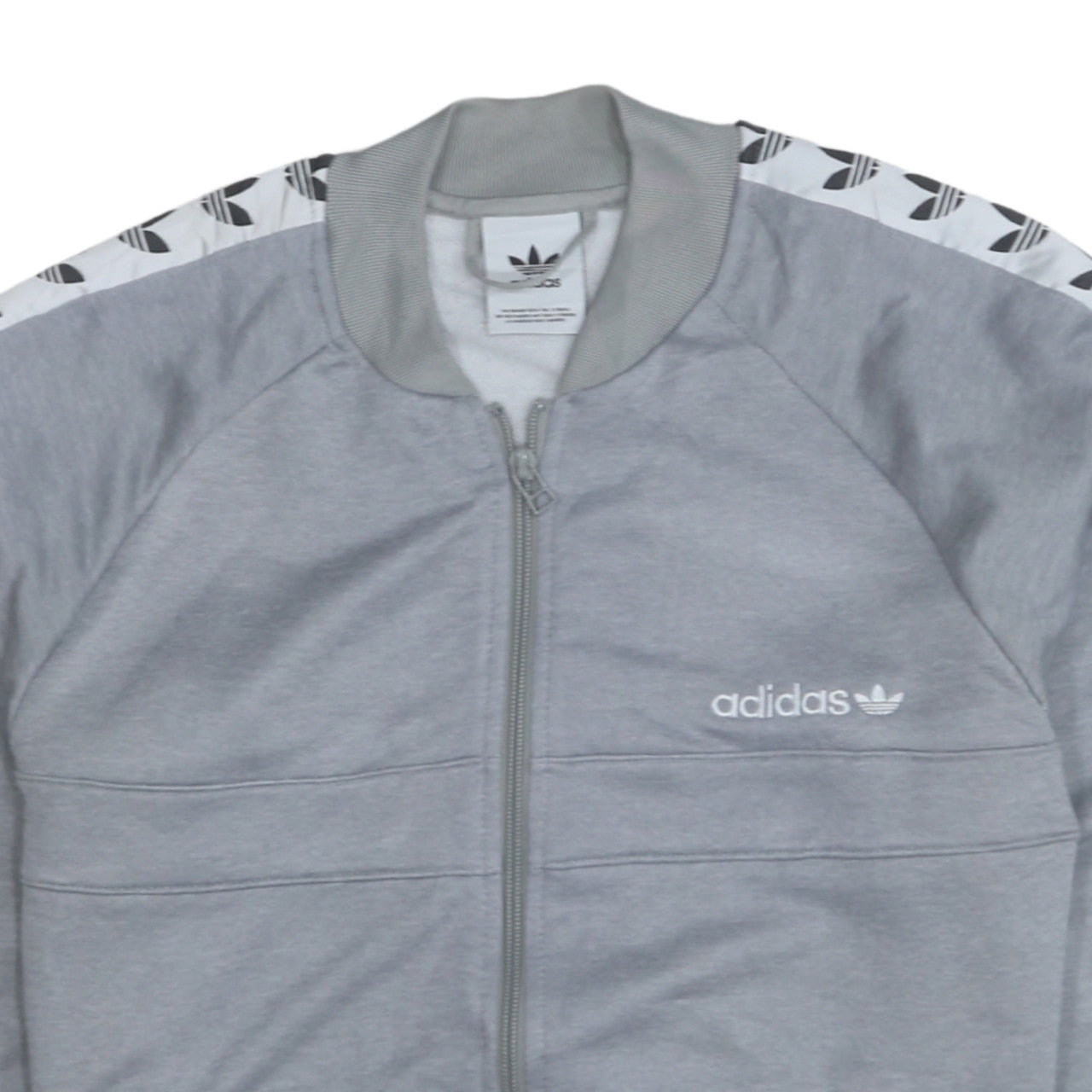 Adidas Mens Grey Full Zip Sweatshirt Small Logo Sports Jacket