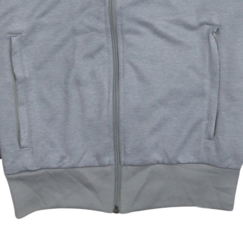 Adidas Mens Grey Full Zip Sweatshirt Small Logo Sports Jacket