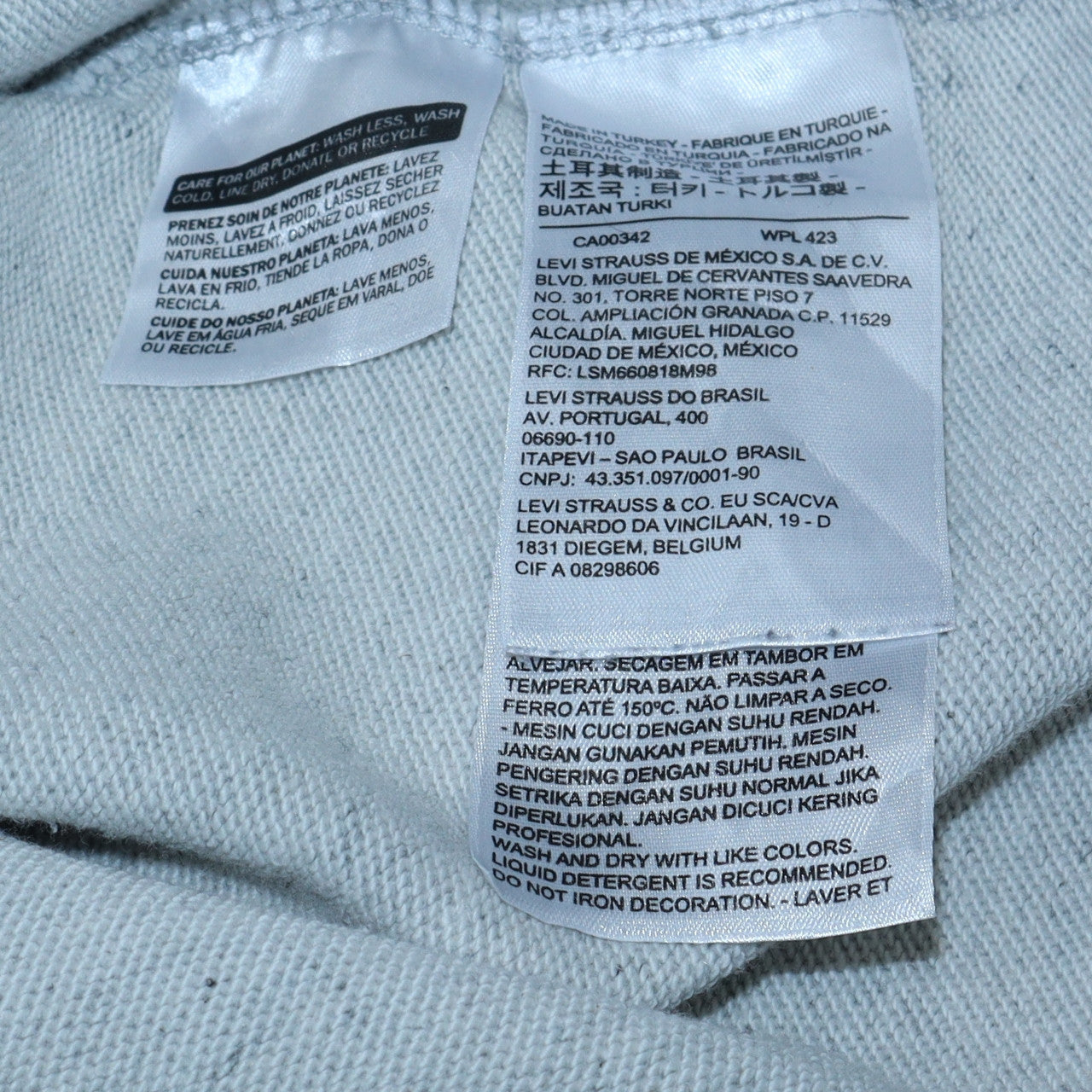 Levi's Men's Grey Logo Pullover Hoodie Size M Classic Fleece