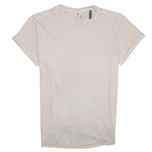 G-Star RAW Men's Beige L Crew Neck Cotton T-Shirt