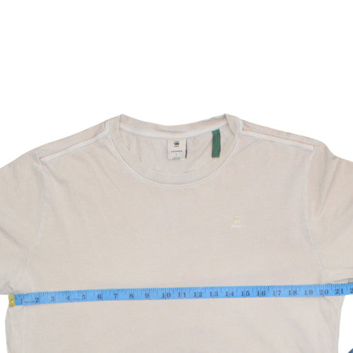 G-Star RAW Men's Beige L Crew Neck Cotton T-Shirt